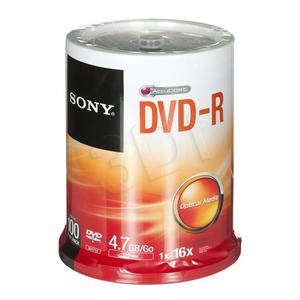DVD-R SONY 4.7GB 16X CAKE 100SZT 100DMR47SP - 2826390884