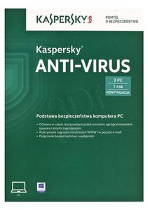 Kaspersky Anti-Virus 2015 Polish Edition 3D1Y upg - 2826391062