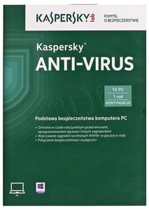 Kaspersky Anti-Virus 2015 Polish Edition 10D 1Y upg - 2826391076