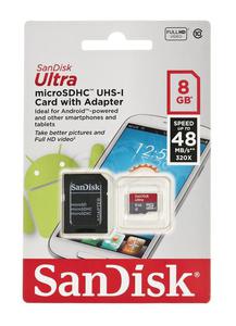 SANDISK microSDHC 8GB ULTRA 48MB / s Class 10 + Adapter SD + Memory Zone Android App - 2826391627