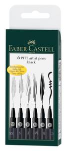 PISAKI FABER CASTELL PITT ARTIST PEN 6 rozmiarw CZARNE - 2874532820