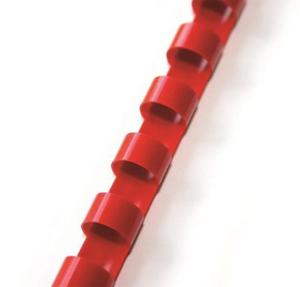 Grzbiety do bindowania plastik 8mm 100szt czerwone