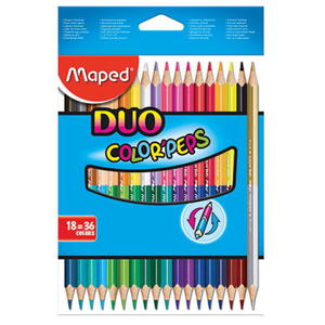 KREDKI MAPED COLORPEPS DUO DWUSTRONNE 18 SZT=36 KOLORW - 2861319424