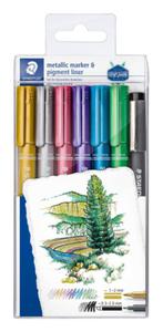 MARKERY METALICZNE STAEDTLER 6 KOLORW+LINER - 2861320637