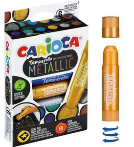 FARBY W SZTYFCIE CARIOCA TEMPERELLO 6 KOLORW METALICZNYCH - 2878736027