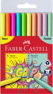 FLAMASTRY GRIP FABER-CASTELL PASTEL + NEON 10 sztuk - 2871224708