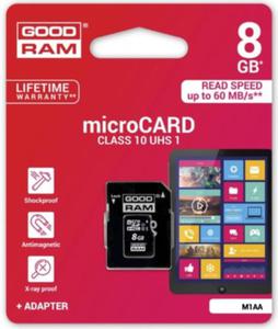 Karta pamici 8GB microSDHC GOODRAM 60MB/s cl 10 - 2859238146