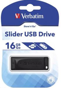 Pendrive USB 2.0 Verbatim Slider 16 GB Czarny sklep 24h d FVAT23% - 2859238150