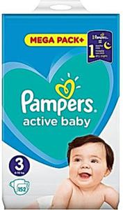 Pieluchy PAMPERS Active Baby Rozmiar 3, 152 pieluszki, 6-10 kg - 2859238793