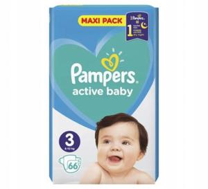 Pieluszki Pampers Active Baby rozmiar 3 6-10 kg 66 szt - 2876095325