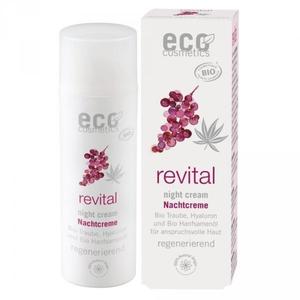 eco cosmetics Rewitalizujcy krem na noc z bio-winogronami, kwasem hialuronowym i olejem z bio-konopi - 2873968565