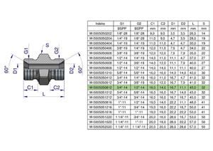 Zczka hydrauliczna redukcyjna calowa BB 1/2" x 3/4" BSP Waryski ( 5 ) [W-5005050812] - 2868626546