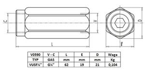 Zawr zwrotny 1/4" przepustowo 20L - 2846801028