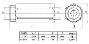 Zawr zwrotny 3/8" przepustowo 45L - 2846801030