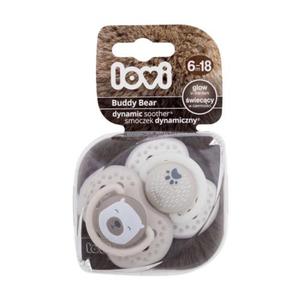 LOVI Buddy Bear Dynamic Soother 6-18m smoczek 2 szt dla dzieci - 2875982288