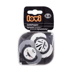 LOVI Salt&Pepper Dynamic Soother 3-6m smoczek 2 szt dla dzieci - 2873766470