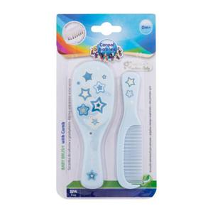 Canpol babies Newborn Baby Baby Brush With Comb Stars grzebie Grzebie do wosw 1 szt. + naturalna mikka szczotka do wosw 1 szt. dla dzieci - 2876591396