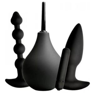 You2Toys Black Velvets Anal Kit gadet analny korek analny + kulki analne + lewatywa + wyjmowany wkad wibracyjny unisex - 2876991683