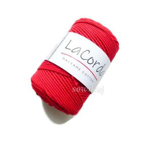 Sznurek do makramy LaCorda Macrame COTTON czerwony 2-3mm kol.370 - 2865438460