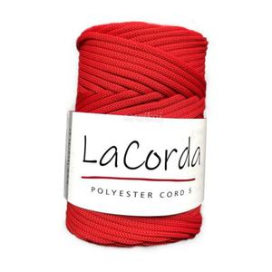 Sznurek poliestrowy POLYESTER CORD 5 LaCorda czerwony 370 paski - 2875627615