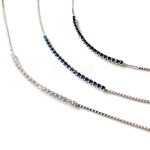 Bransoletka srebrna typu sznurek z cyrkoniami kolory - 2860195235