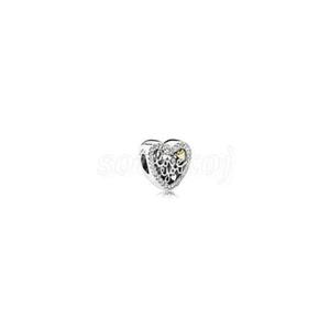 Charms zawieszka srebrna do bransoletki serce z napisem Love You - 2875316298