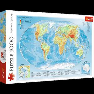 MAPA FIZYCZNA WIATA TREFL PUZZLE 1000 EL 10463 - 2875826289