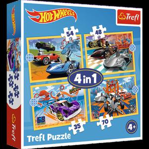 POJAZDY HOT WHEELS PUZZLE 4w1 TREFL 34627 - 2876218936