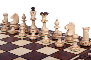 SZACHY SENATOR (42x42cm) - klasyczne drewniane szachy idealne na prezent - 2877023111