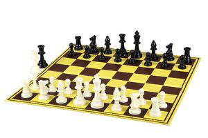 Zestaw SZKOLNY PLUS 3 (10 x szachownica tekturowa skadana z obcianymi figurami szachowymi + 1x szachownica demonstracyjna) - 2877023961