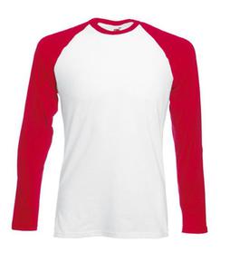 Koszulka L/S Baseball Biaa/Czerwona L