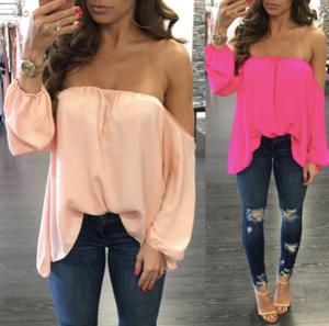 Letnia bluzka typu Off Shoulder P482 - 2850452443