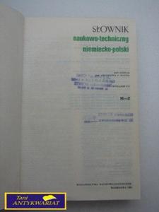 SOWNIK NAUKOWO - TECHNICZNY NIEMIECKO - POLSKI - 2822519822