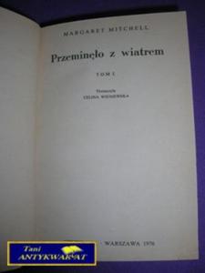 PRZEMINʣO Z WIATREM TOM 1 - 2822522978