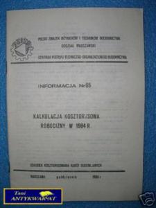 INFORMACJA NR.65 KALKULACJA KOSZTORYSOWA ROBOCIZNY