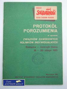 PROTOKӣ POROZUMIENIA W SPRAWIE ZWIZKW ZAWODOWYCH - 2822551154