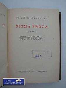 DZIEA TOM V PISMA PROZA CZʦ1 - 2822552373