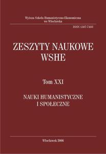Zeszyty Naukowe WSHE, t. XXI, Nauki Humanistyczne i Spoeczne - 2860830507