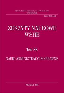 Zeszyty Naukowe WSHE, t. XX, Nauki Administracyjno-Prawne - 2860841618