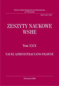 Zeszyty Naukowe WSHE, t. XXIX, Nauki Administracyjno-Prawne - 2860841619