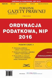 PODATKI 2016/5 Podatki cz.3 Ordynacja podatkowa, NIP 2016 - 2860844855