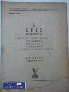 SPIS WYDAWNICTW OGLNO-WOJSKOWYCH, REGULAMINW... - 2822558416