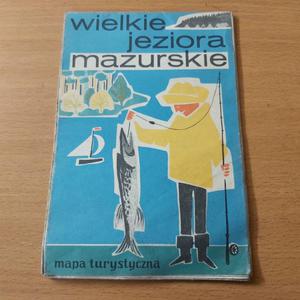 Wielkie Jeziora Mazurskie mapa turystyczna wyd. 1968 rok - 2860852252