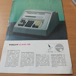 Facit CA2-16 broszura reklamowa z lat 60 - 2860853394