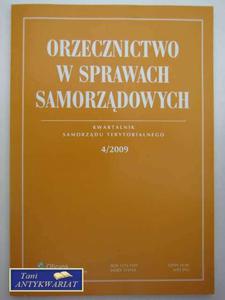 ORZECZNICTWO W SPRAWACH SAMORZDOWYCH - 2822569899