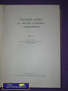 LITERATURA POLSKA W OKRESIE REALIZMU I NATURALIZMU - 2822517373