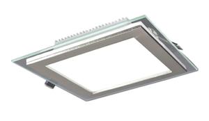 Plafon LED kwadrat sufitowy szko INOX 6W kolory - 2836526615