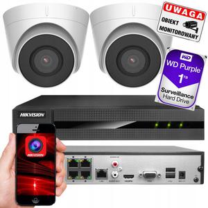 Zestaw do monitoringu Hikvision Hiwatch 2 x HWI-T240H + HWN-4104MH-4P + Dysk WD PURPLE 1 TB 2 x HWI-T240H + HWN-4104MH-4P + Dysk WD PURPLE 1 TB - 2874716552