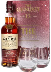 Whisky The Glenlivet 15YO 0,7l zestaw z 2 szklankami - 2861527986