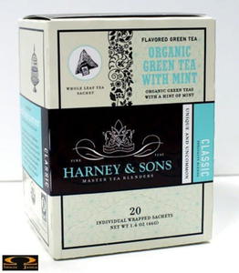 Herbata Harney & Sons Organic Green with Mint, kartonik piramidki 20 szt. - 2832351807